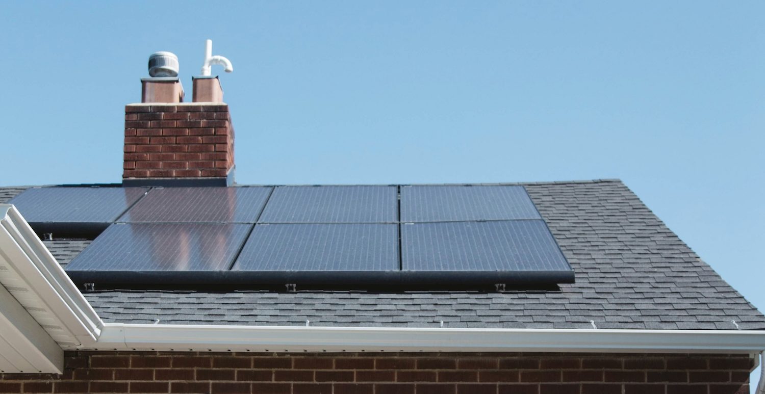 Solar panels on the roof of a home